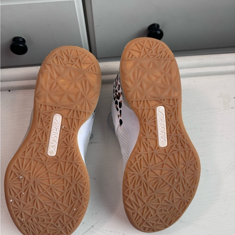 Women's Airmax White and Leopard Print Sneakers - Picture 8 of 10